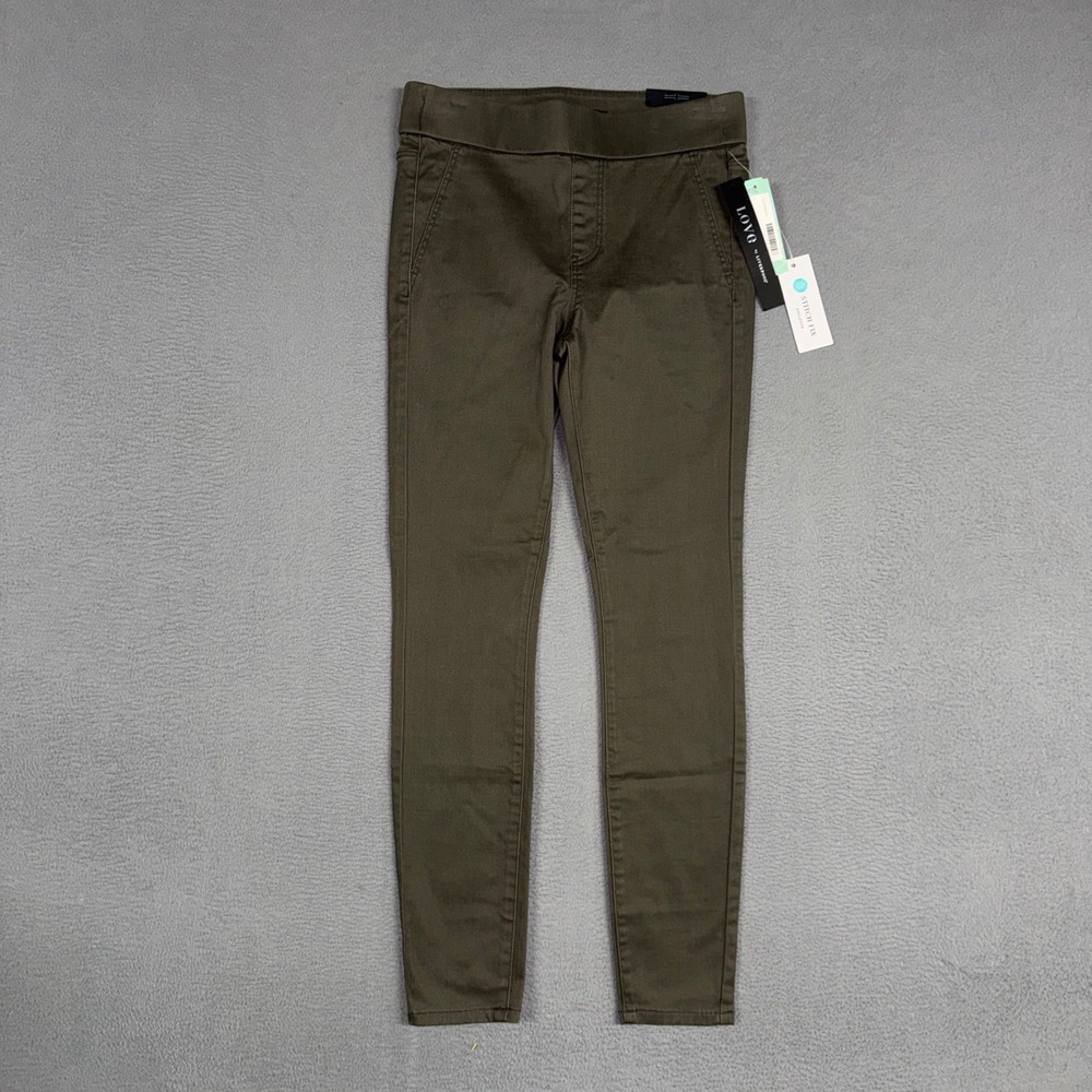 Liverpool Pants Womens 2 Olive Green Cameryn Skinny Pull On Stretch Stitch NWT